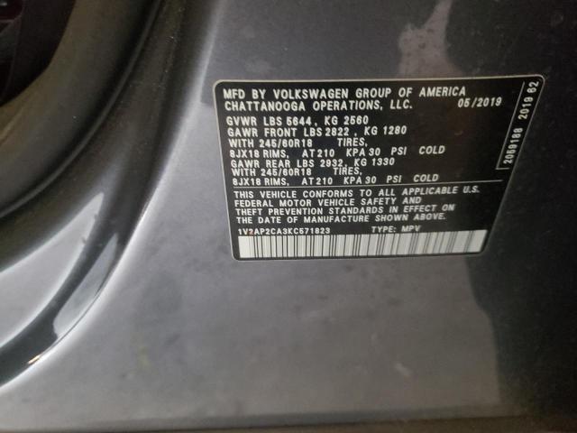 2019 VOLKSWAGEN ATLAS S 1V2AP2CA3KC571823