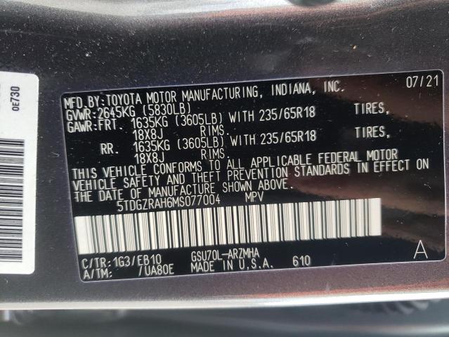 2021 TOYOTA HIGHLANDER 5TDGZRAH6MS077004