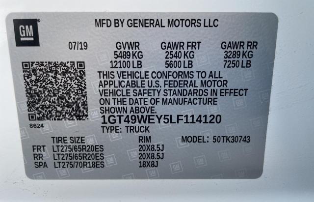 2020 GMC SIERRA K35 1GT49WEY5LF114120