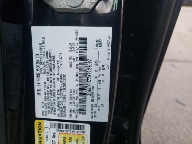 2019 FORD FUSION SE 3FA6P0H77KR123097