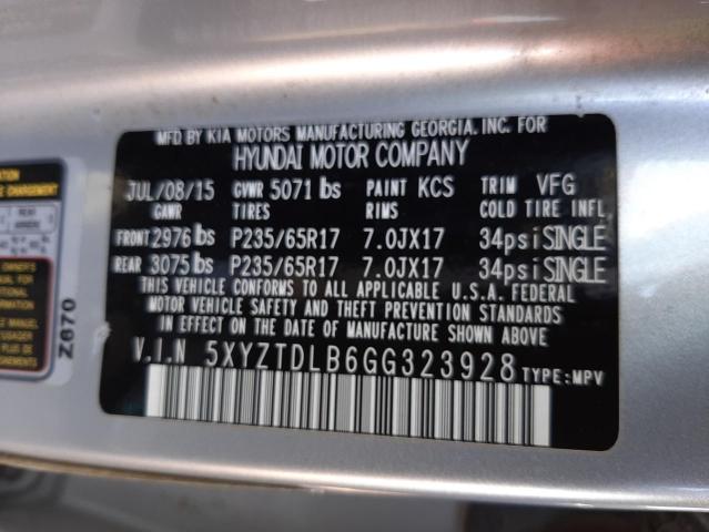 2016 HYUNDAI SANTA FE S 5XYZTDLB6GG323928