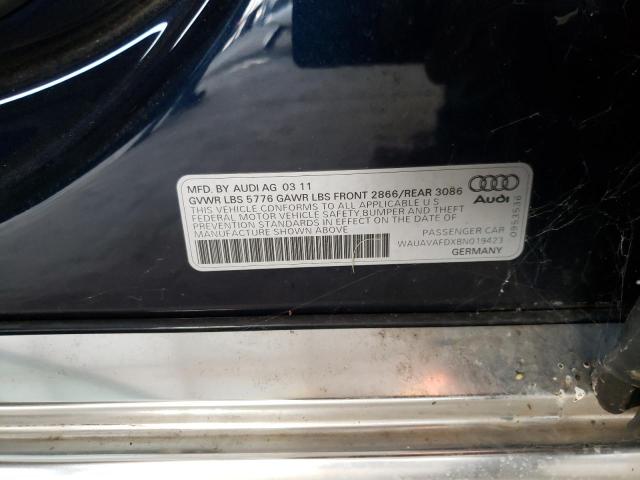 2011 AUDI A8 QUATTRO WAUAVAFDXBN019423