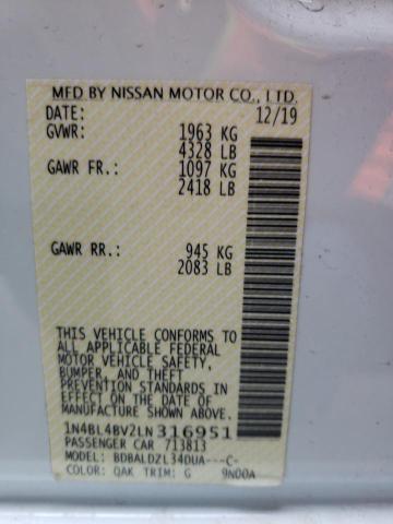 2020 NISSAN ALTIMA S 1N4BL4BV2LN316951
