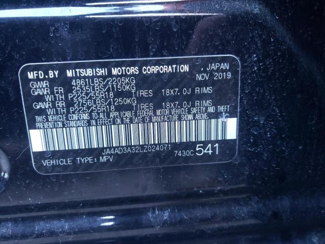 2020 MITSUBISHI OUTLANDER - JA4AD3A32LZ024071