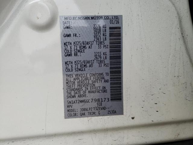 2016 NISSAN ROGUE S 5N1AT2MM6GC798173