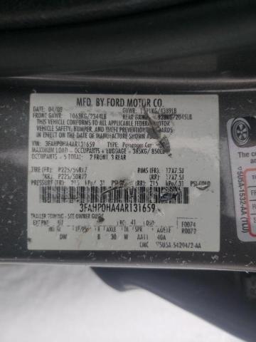 2010 Ford Fusion Se VIN: 3FAHP0HA4AR131659 Lot: 50263222