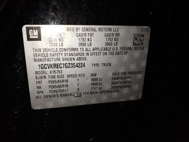 2016 CHEVROLET SILVERADO 1GCVKREC7GZ354224