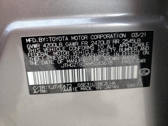2021 LEXUS IS 350 F-S JTHGZ1B2XM5043678