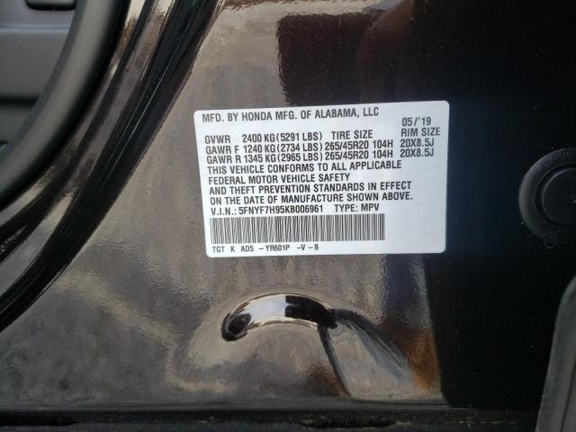2019 HONDA PASSPORT T 5FNYF7H95KB006961