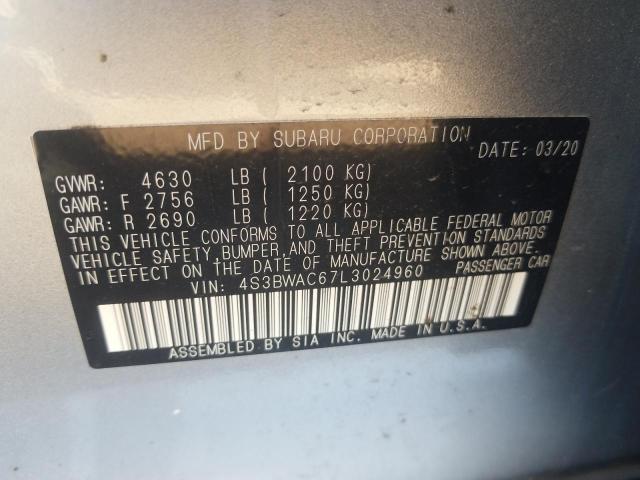 2020 SUBARU LEGACY PRE 4S3BWAC67L3024960