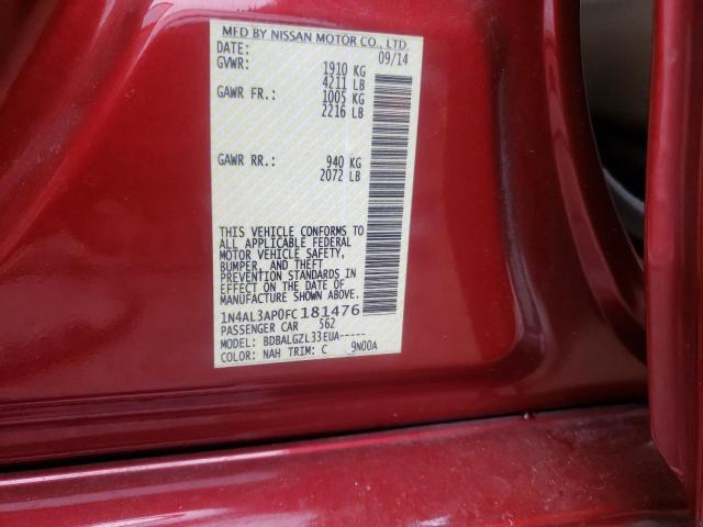 2015 NISSAN ALTIMA 2.5 1N4AL3AP0FC181476