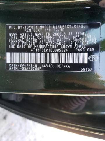 2011 TOYOTA CAMRY BASE - 4T1BF3EK1BU685524