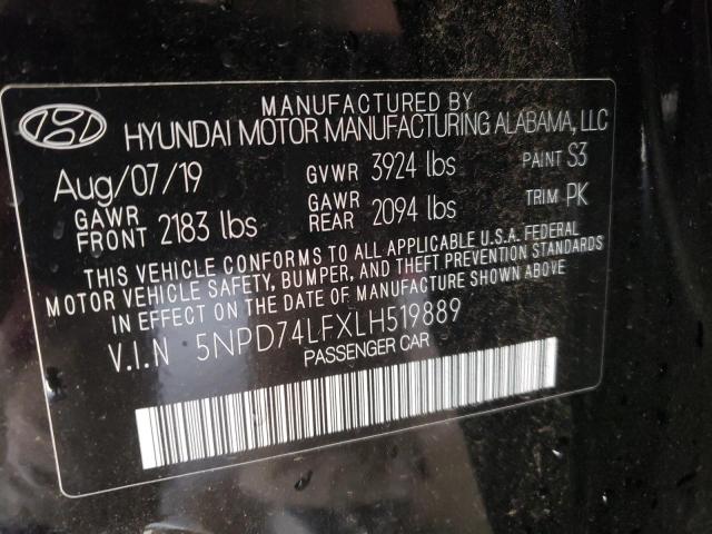 2020 HYUNDAI ELANTRA SE 5NPD74LFXLH519889