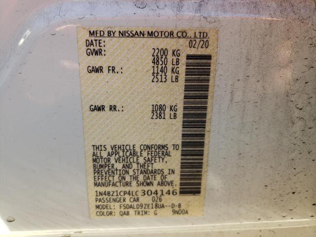 2020 NISSAN LEAF SV PL 1N4BZ1CP4LC304146