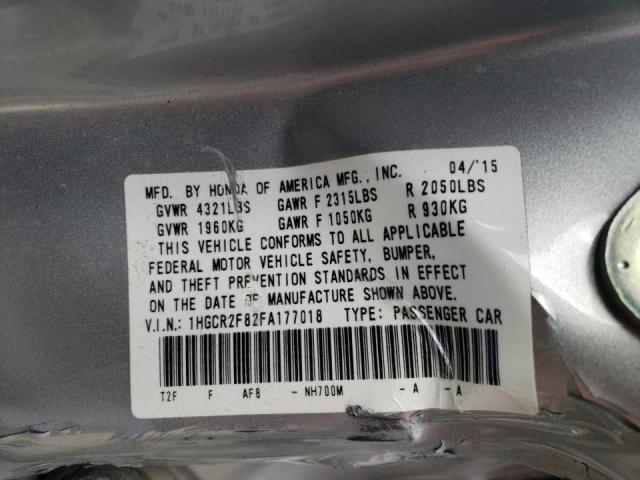 2015 HONDA ACCORD EXL 1HGCR2F82FA177018