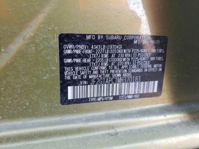 2021 SUBARU CROSSTREK - JF2GTAPC1MH370183