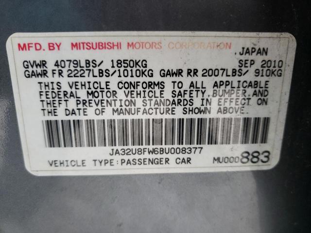2011 MITSUBISHI LANCER GTS JA32U8FW6BU008377