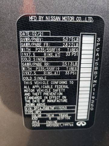 2021 INFINITI QX50 LUXE 3PCAJ5BB7MF119250