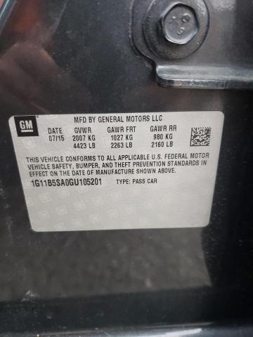 2016 CHEVROLET MALIBU LIM - 1G11B5SA0GU105201