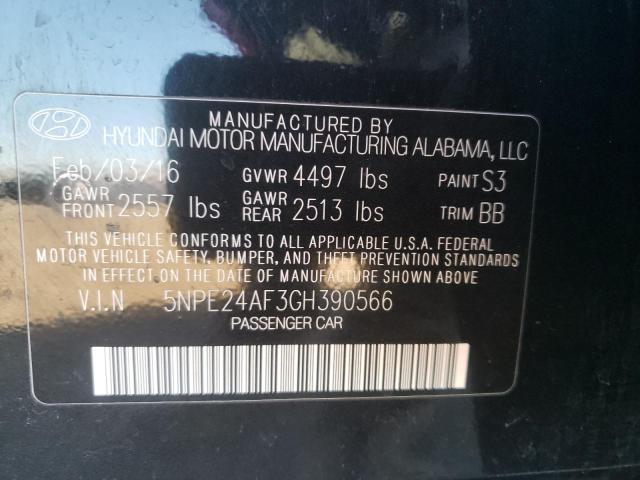 2016 HYUNDAI SONATA SE 5NPE24AF3GH390566