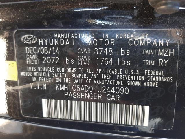 2015 HYUNDAI VELOSTER KMHTC6AD9FU244090