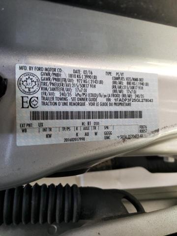 2016 FORD FOCUS SE 1FADP3F25GL278043