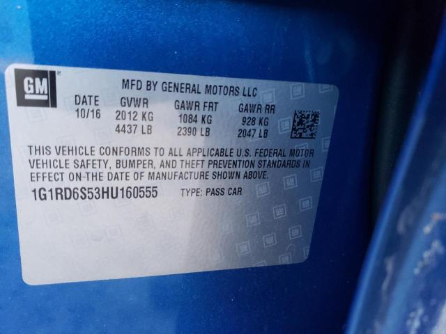 2017 CHEVROLET VOLT PREMI 1G1RD6S53HU160555