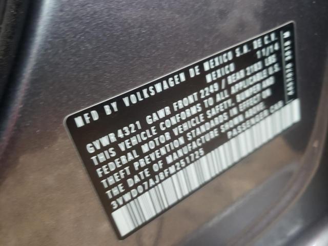 3VWD07AJ8FM251725 Volkswagen Jetta Se 2015. Фото: 9