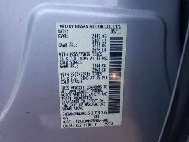 2011 NISSAN XTERRA OFF 5N1AN0NW2BC517316