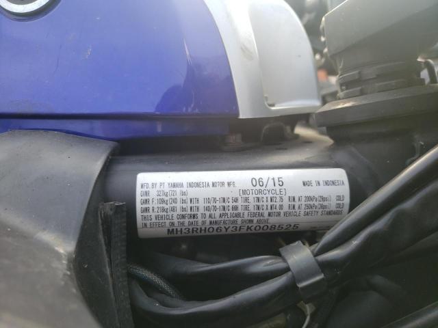 2015 YAMAHA YZFR3 MH3RH06Y3FK008525