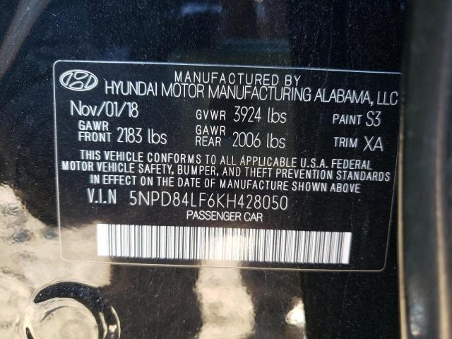 2019 HYUNDAI ELANTRA SE 5NPD84LF6KH428050