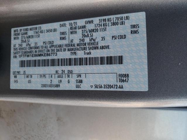 1FTFW1E86MKE86773 Ford F150 Super 2021. Фото: 9