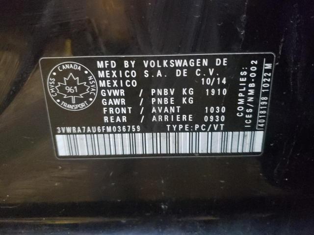 2015 VOLKSWAGEN GOLF TDI 3VWRA7AU6FM036759