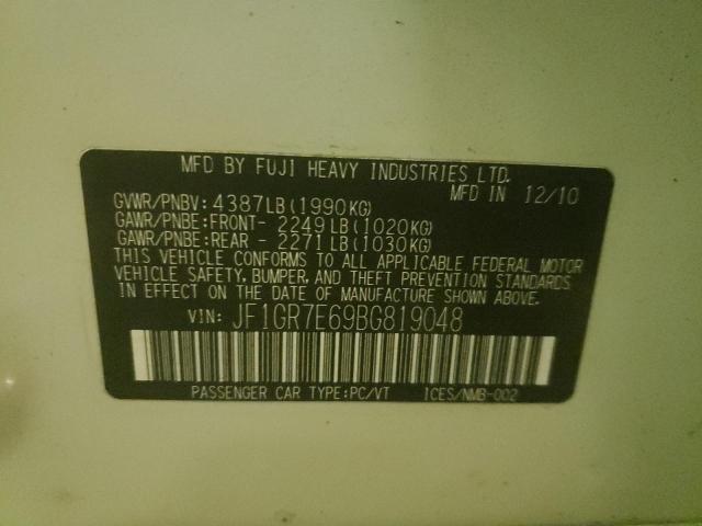 2011 SUBARU IMPREZA WR JF1GR7E69BG819048