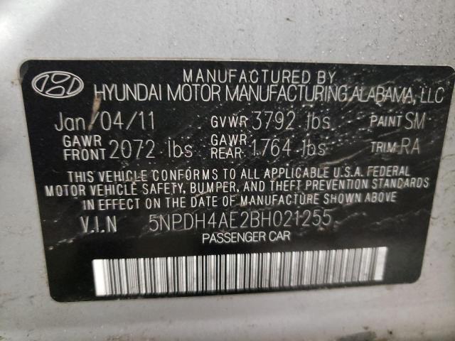 5NPDH4AE2BH021255 Hyundai Elantra Gl 2011. Фото: 9