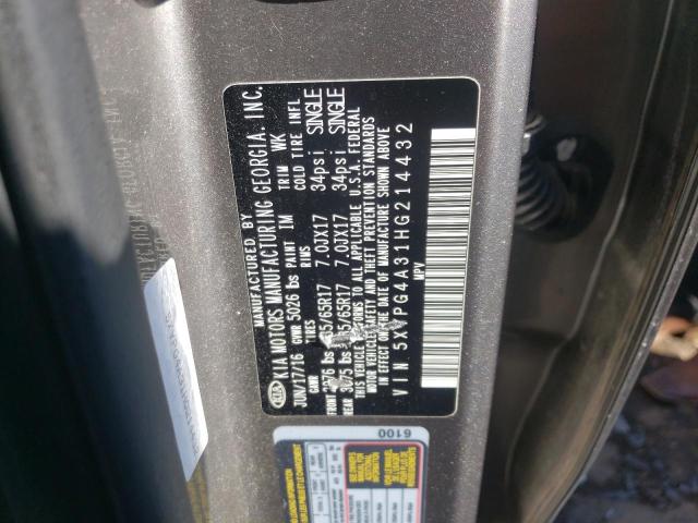 2017 KIA SORENTO LX 5XYPG4A31HG214432