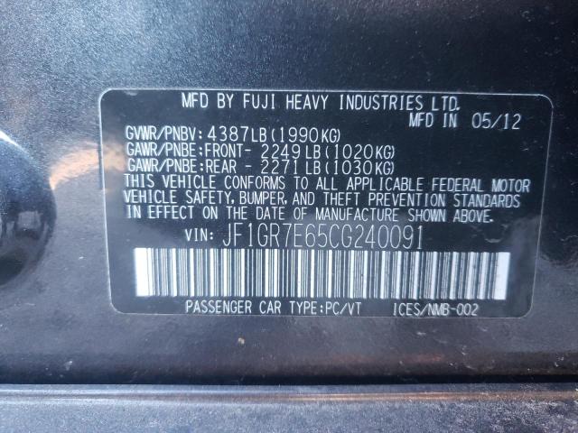 2012 SUBARU IMPREZA WR JF1GR7E65CG240091