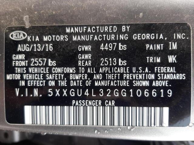2016 KIA OPTIMA EX 5XXGU4L32GG106619