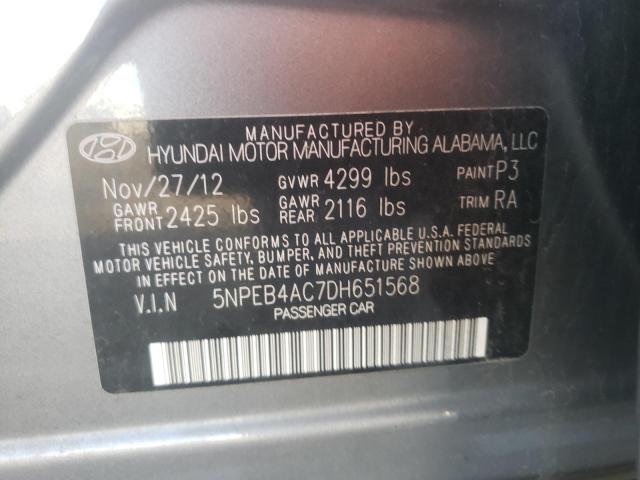 2013 HYUNDAI SONATA GLS 5NPEB4AC7DH651568