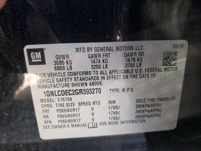 2016 CHEVROLET TAHOE POLI 1GNLCDEC2GR393270