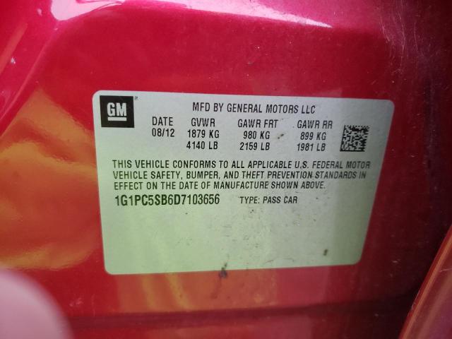 2013 CHEVROLET CRUZE LT 1G1PC5SB6D7103656