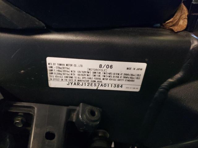 2007 YAMAHA YZFR6 L JYARJ12E57A011384