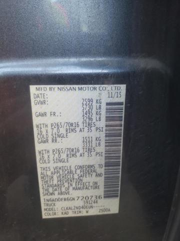 2016 NISSAN FRONTIER S 1N6AD0ER6GN720736