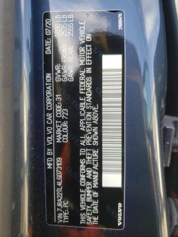 2020 VOLVO S60 T6 INS 7JRA22TL4LG073109