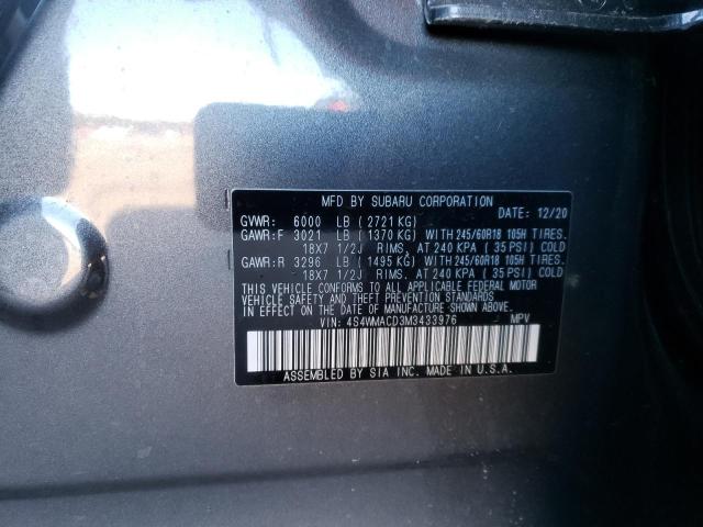 2021 SUBARU ASCENT PRE 4S4WMACD3M3433976