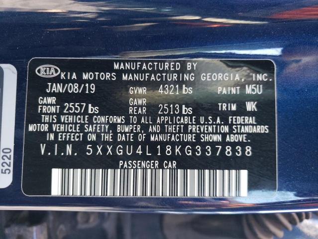 2019 KIA OPTIMA EX 5XXGU4L18KG337838