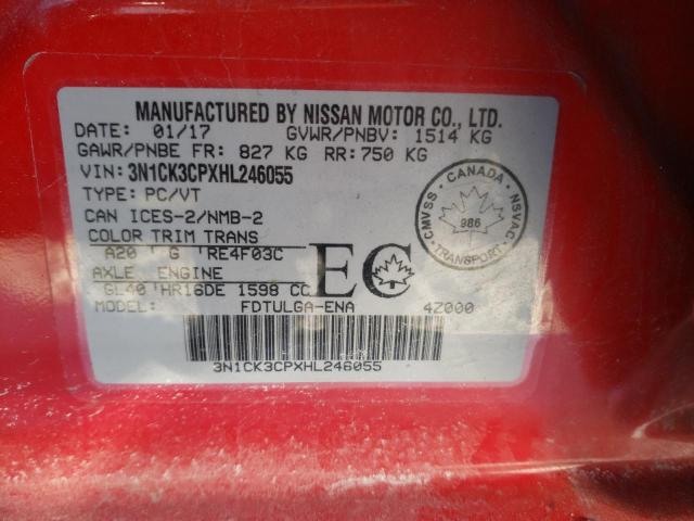 2017 NISSAN MICRA 3N1CK3CPXHL246055