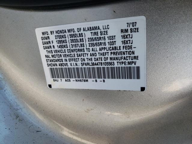 5FNRL38447B105563 Honda Odyssey Ex 2007. Фото: 9