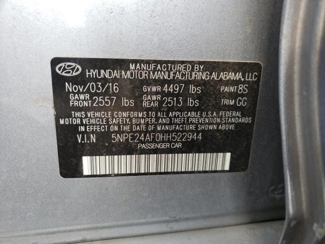 5NPE24AF0HH522944 Hyundai Sonata Se 2017. Фото: 9