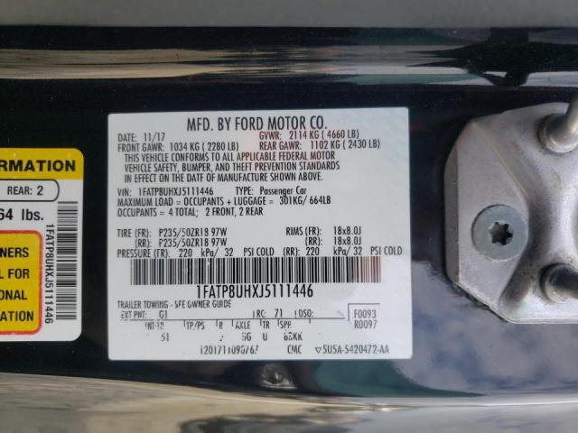 2018 FORD MUSTANG 1FATP8UHXJ5111446